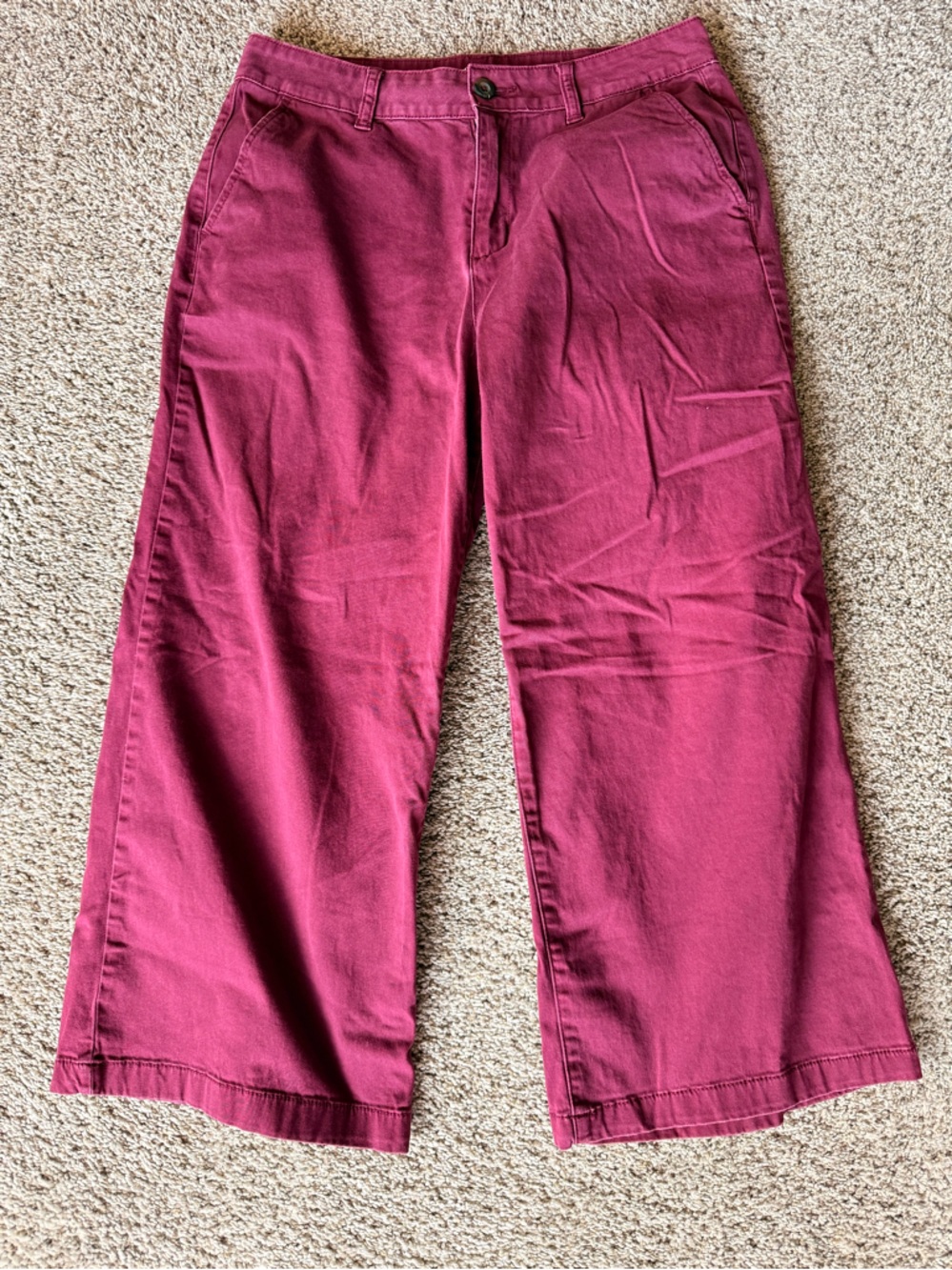 a.n.a High-Rise Straight Pants in Deep Berry